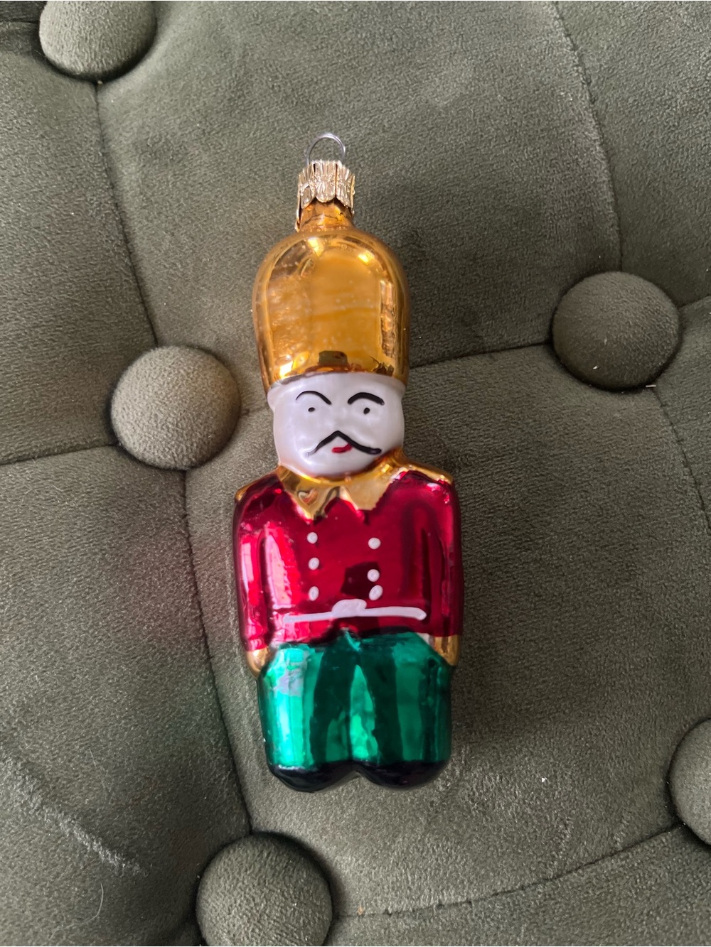 Gold-Top Nutcracker Glass Ornament - Holiday Home Decor